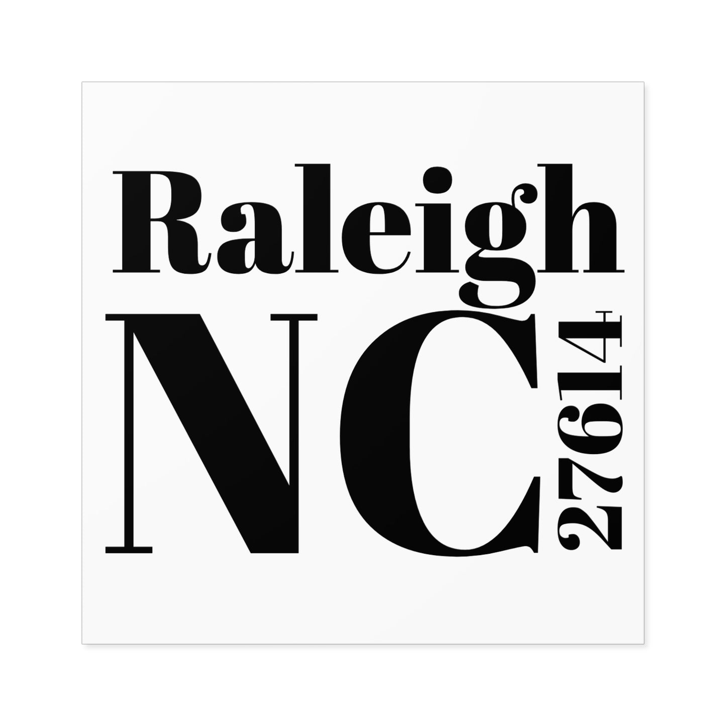 Raleigh, NC 27614 Sticker