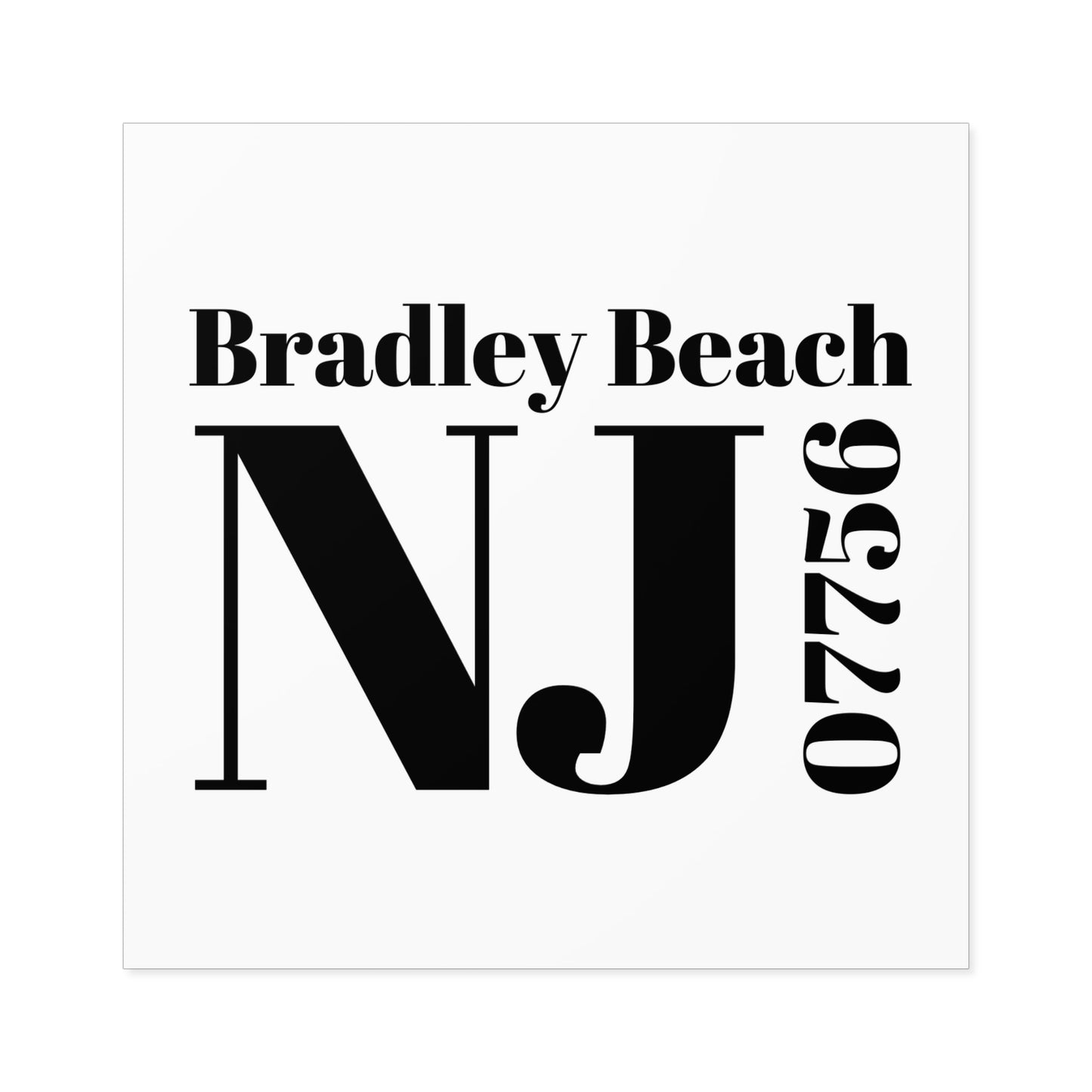 Bradley Beach, NJ 07756 Sticker