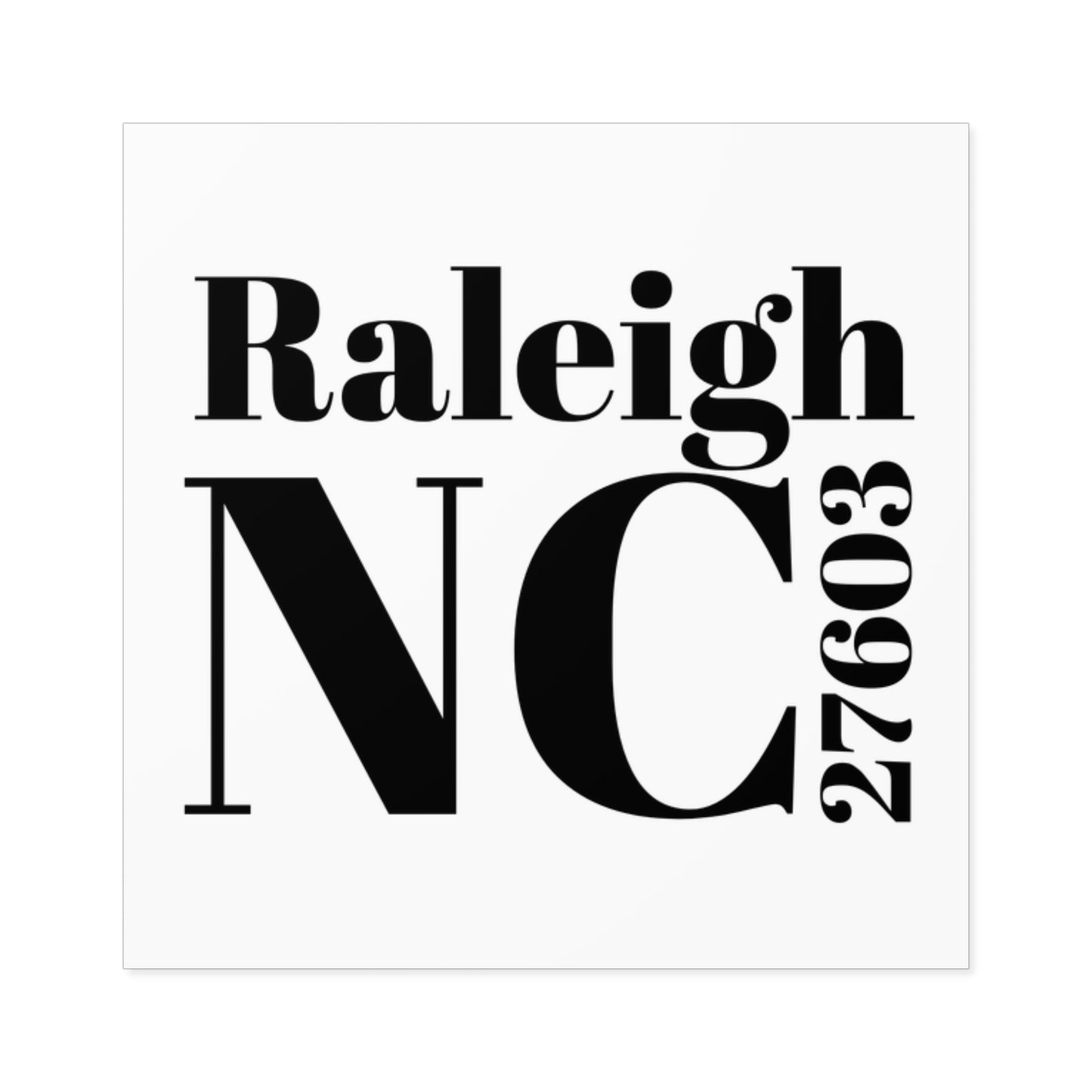 Raleigh, NC 27603 Sticker