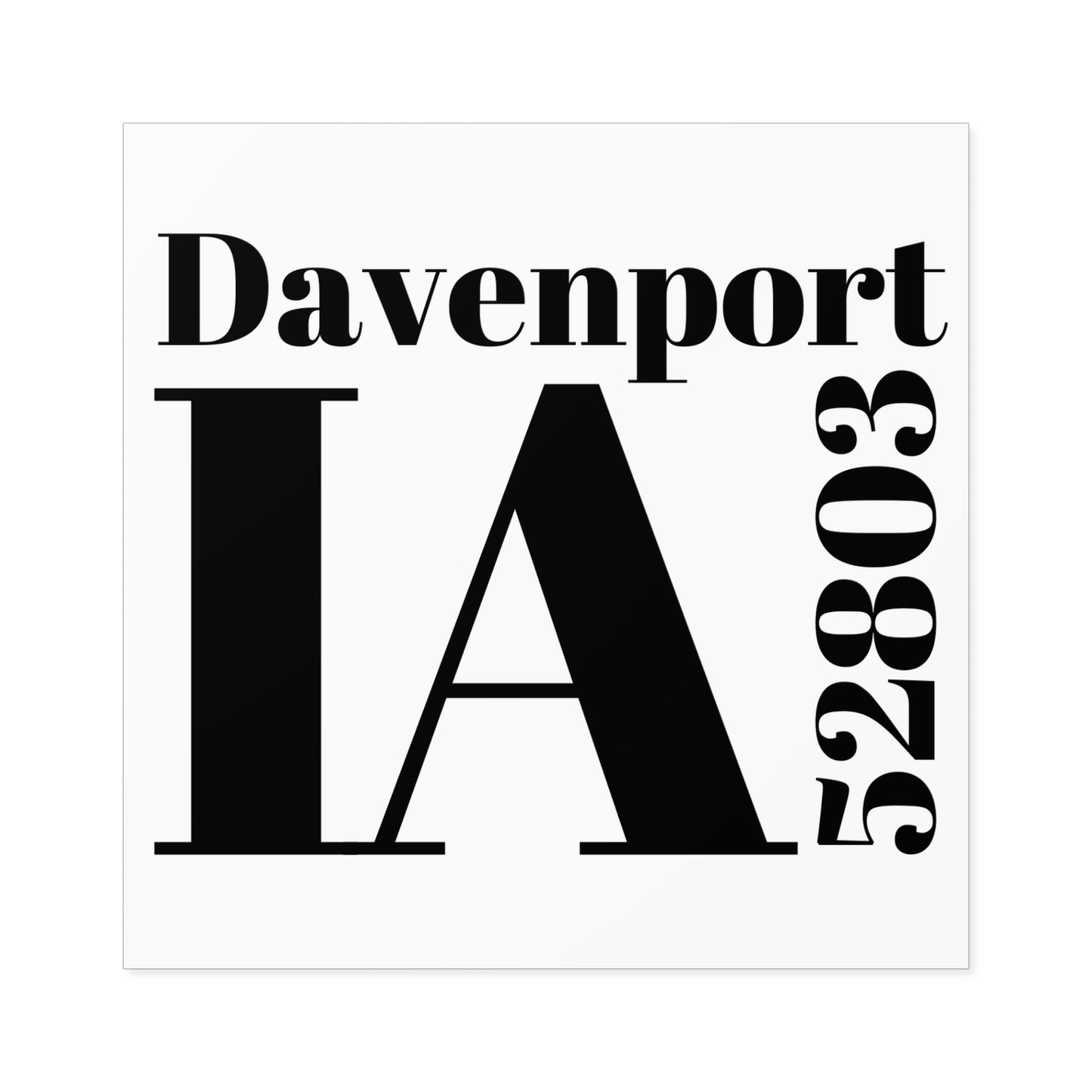 Davenport, IA 52803 Sticker