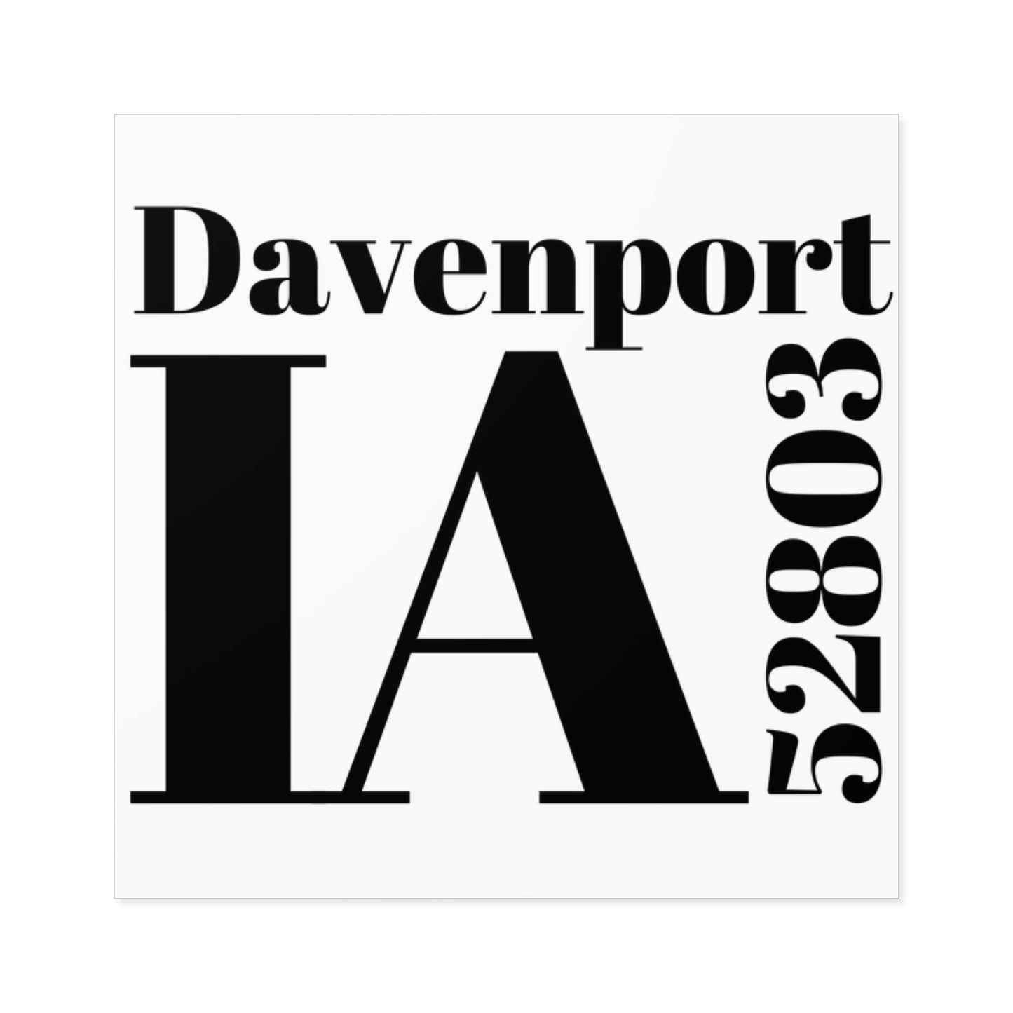 Davenport, IA 52803 Sticker